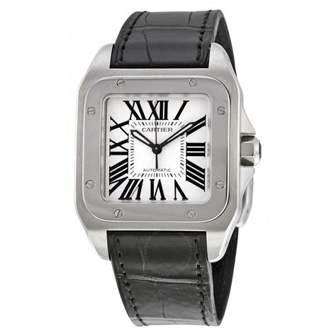 cartier santos stainless steel watch|cartier watches santos 100 price.